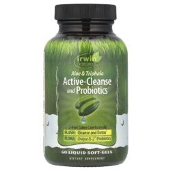 Irwin Naturals Aloe e Triphala Limpeza Ativa e Probióticos 60 Soft-Gels Líquidas
