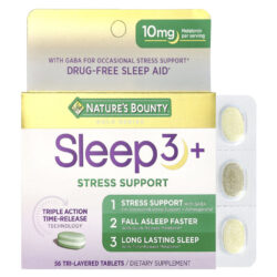 Natures Bounty Sleep 3 + Auxílio ao Estresse 56 Comprimidos em Três Camadas