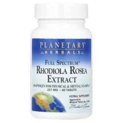 Planetary Herbals Extrato de Rhodiola Rosea Full Spectrum™ 60 Comprimidos (327 mg por Comprimido)