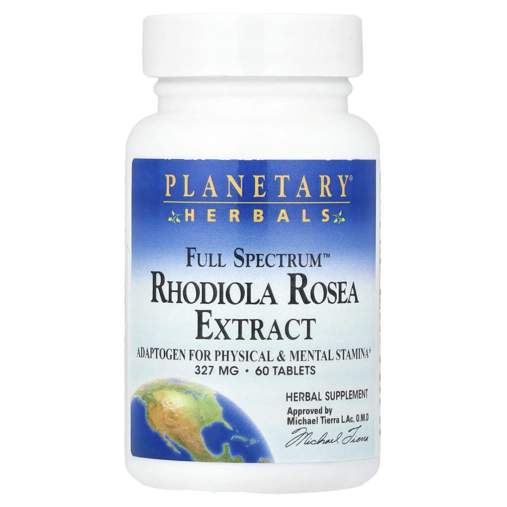 Planetary Herbals Extrato de Rhodiola Rosea Full Spectrum™ 60 Comprimidos (327 mg por Comprimido)