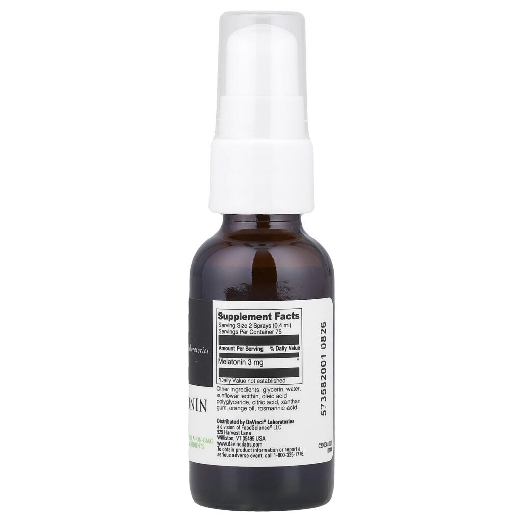 DaVinci Laboratories Spray de Melatonina Lipossomal 30 ml (1 fl oz) - Imagem 2
