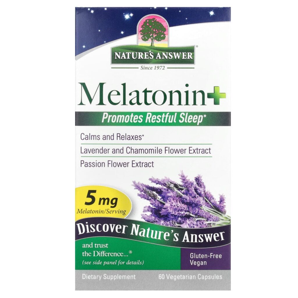 Natures Answer Melatonina + 5 mg 60 Cápsulas Vegetarianas