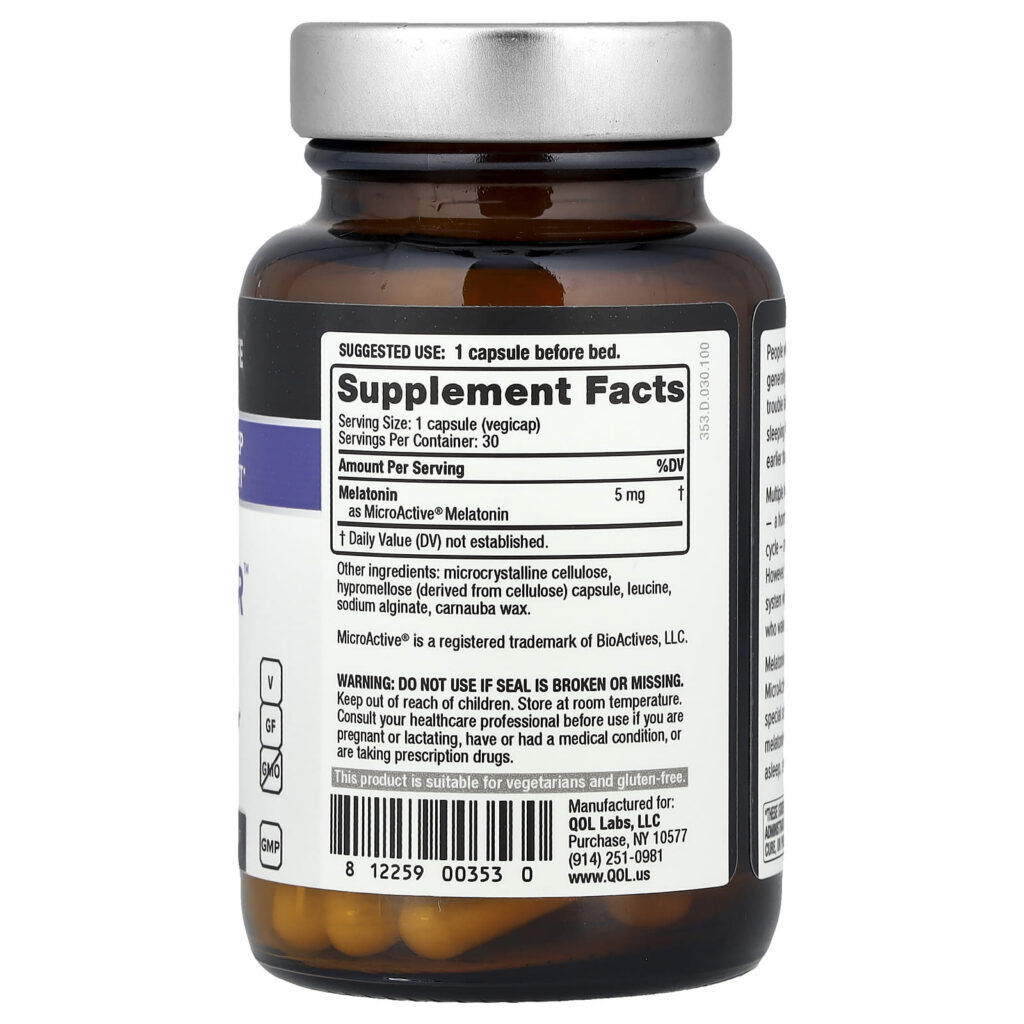 Quality of Life Melatonin-SR™ 5 mg 30 Cápsulas Vegetais - Imagem 2