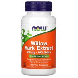 NOW Foods Extrato da Casca de Salgueiro 100 Cápsulas Vegetais (400 mg por Cápsula)