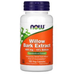 NOW Foods Extrato da Casca de Salgueiro 100 Cápsulas Vegetais (400 mg por Cápsula)