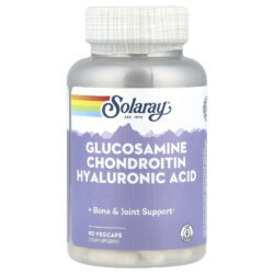 Solaray Glicosamina Condroitina e Ácido Hialurônico 90 VegCaps