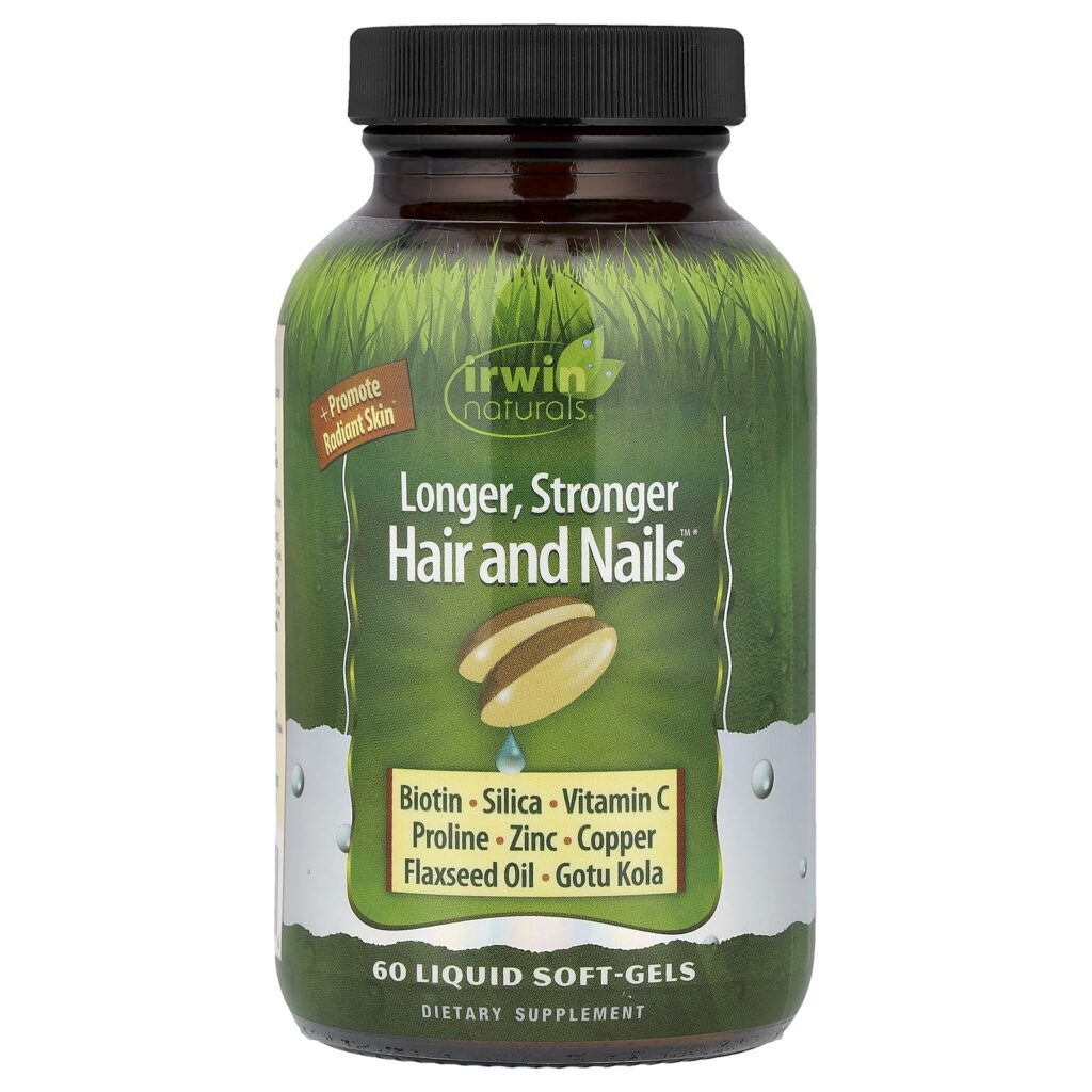 Irwin Naturals Cabelos e Unhas Mais Longos e Fortes 60 Cápsulas Softgel Líquidas