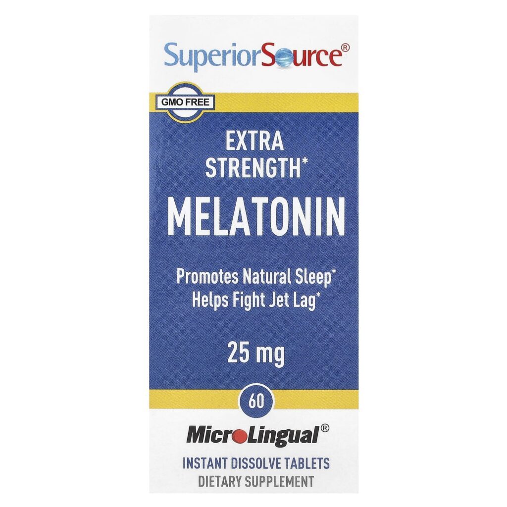 Superior Source Melatonina 25 mg 60 Comprimidos MicroLingual® de Dissolução Instantânea