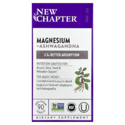 New Chapter Magnésio + Ashwagandha 90 Comprimidos Veganos