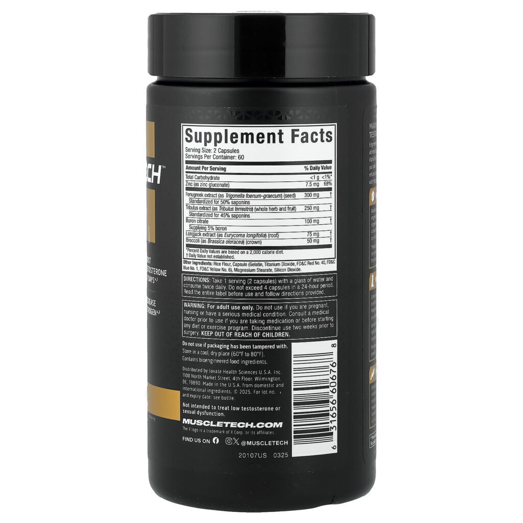 MuscleTech AlphaTest™ 120 Cápsulas - Imagem 2