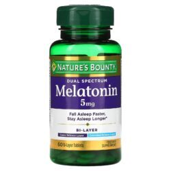 Natures Bounty Espectro Dual Melatonina 5 mg 60 Comprimidos Duplamente Revestidos