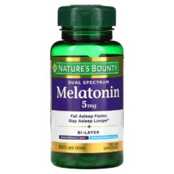 Natures Bounty Espectro Dual Melatonina 5 mg 60 Comprimidos Duplamente Revestidos