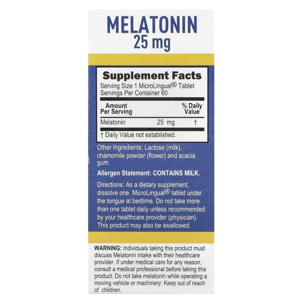 Superior Source Melatonina 25 mg 60 Comprimidos MicroLingual® de Dissolução Instantânea - Imagem 2