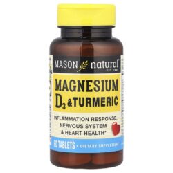 Mason Natural Magnésio Vitamina D3 e Cúrcuma 60 Comprimidos