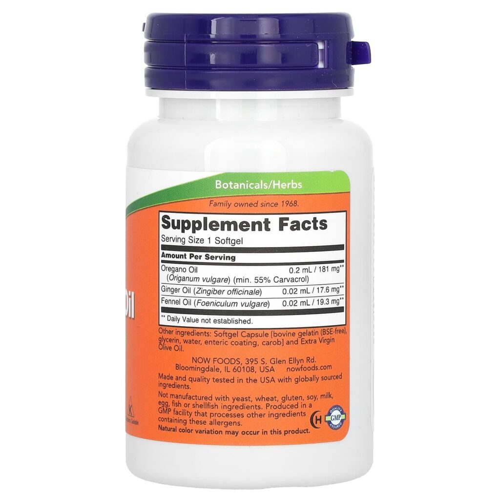 NOW Foods Óleo de Orégano 90 Cápsulas Softgel - Imagem 2