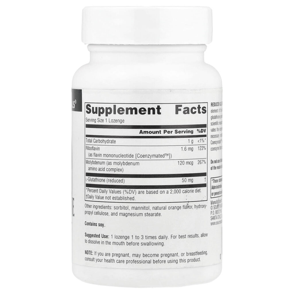 Source Naturals Complexo de Glutationa Reduzido Sabor Laranja 50 mg 100 Pastilhas - Imagem 2