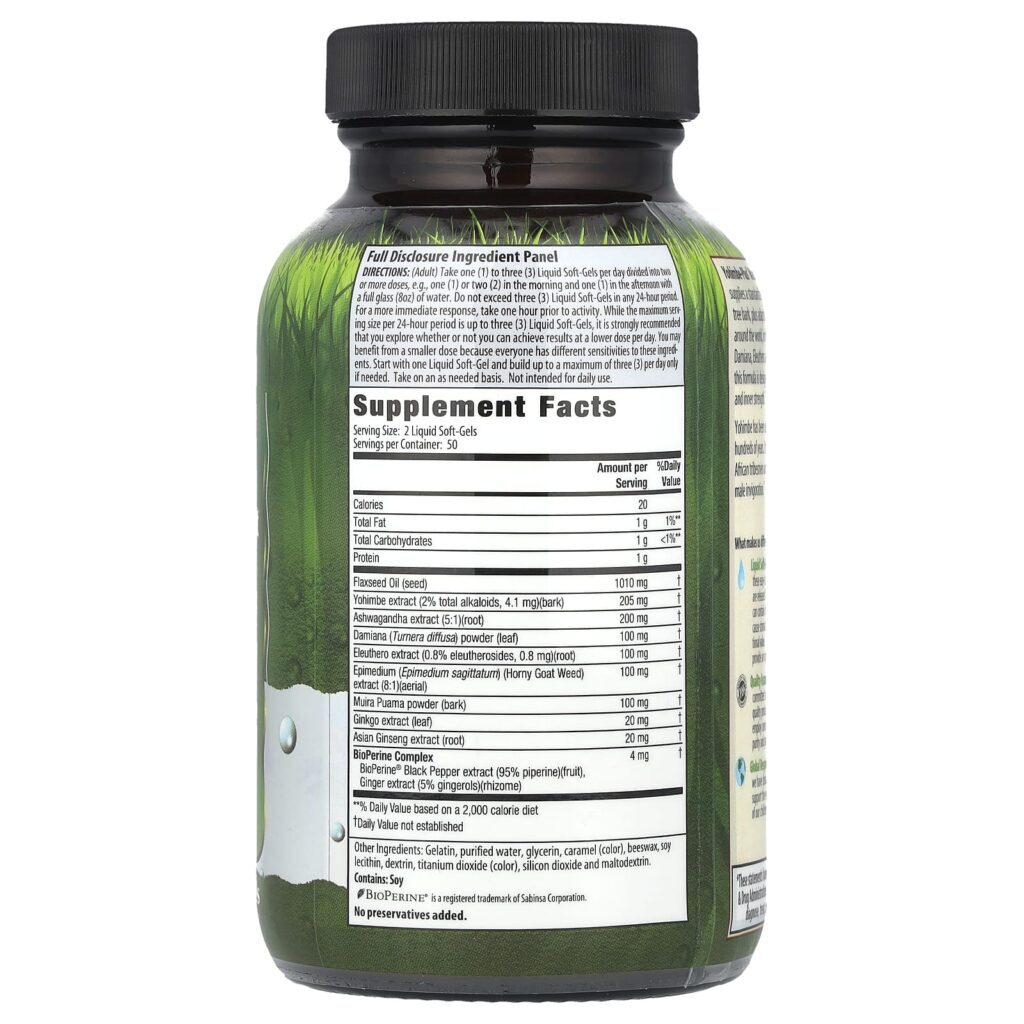 Irwin Naturals Yohimbe-Plus® Aprimoramento Máximo 100 Cápsulas Softgel Líquidas - Imagem 2