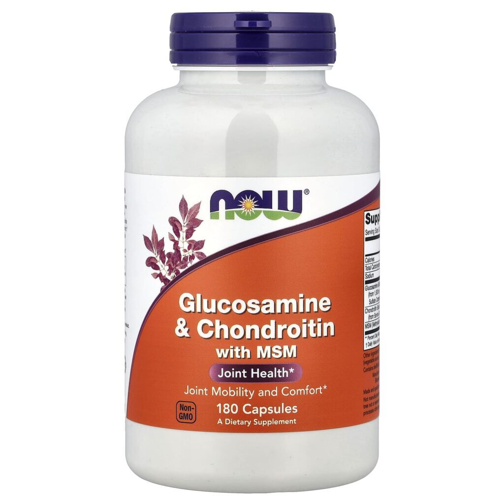 NOW Foods Glicosamina e Condroitina com MSM 180 Cápsulas