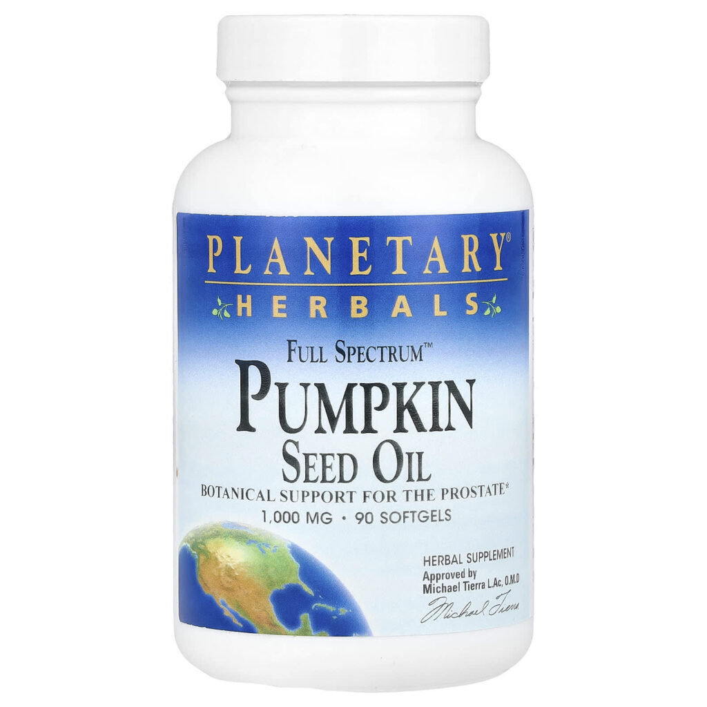Planetary Herbals Óleo da Semente de Abóbora Full Spectrum™ 1.000 mg 90 Cápsulas Softgel