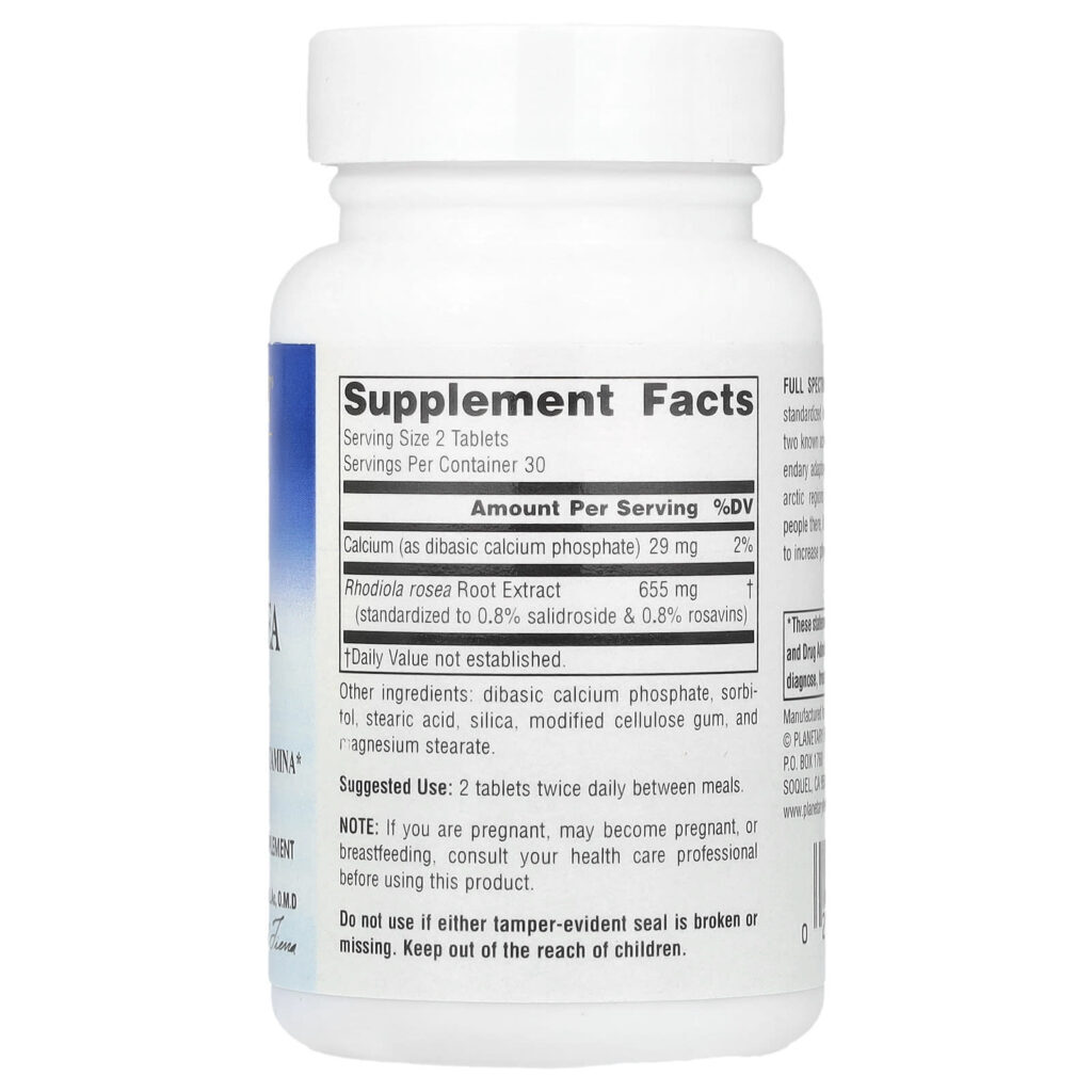 Planetary Herbals Extrato de Rhodiola Rosea Full Spectrum™ 60 Comprimidos (327 mg por Comprimido) - Imagem 2