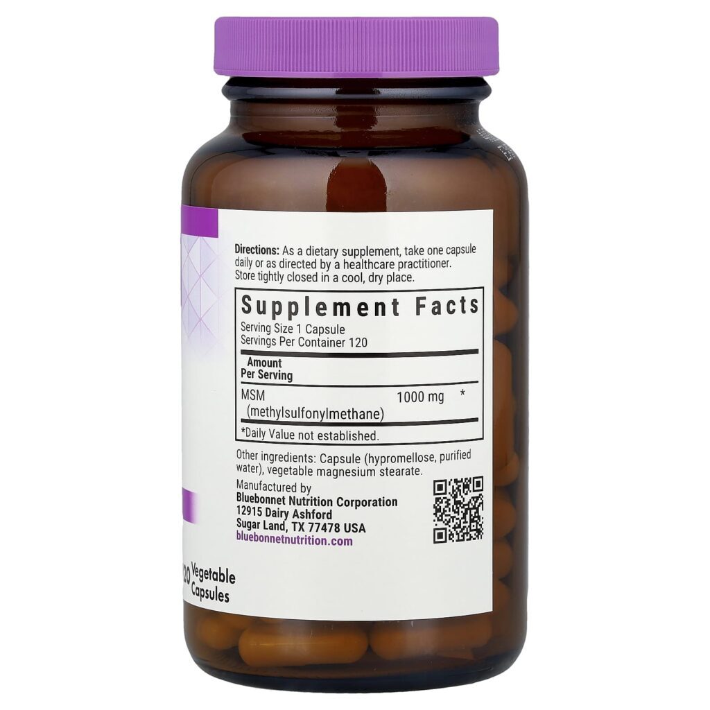 Bluebonnet Nutrition MSM 1000 mg 120 Cápsulas Vegetais - Imagem 2