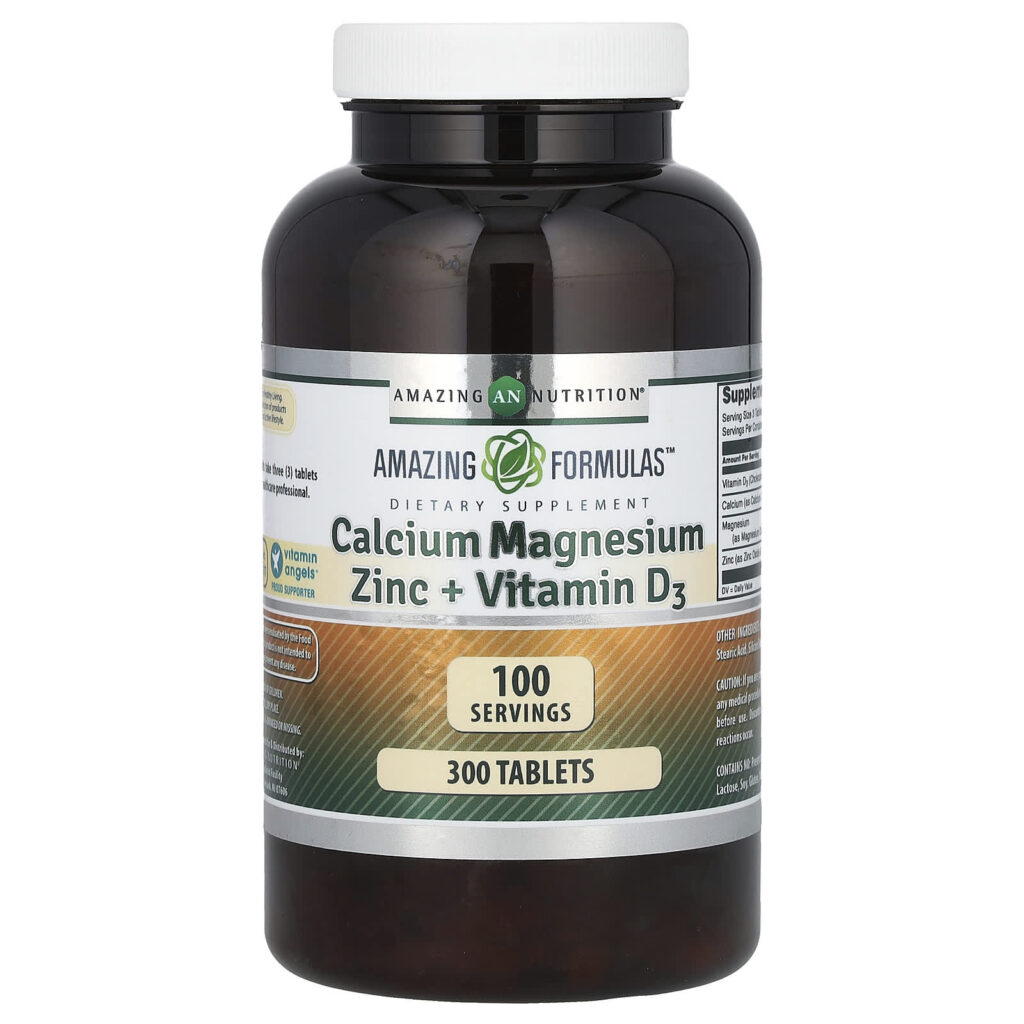 Amazing Nutrition Amazing Formulas Cálcio Magnésio Zinco e Vitamina D3 300 Comprimidos