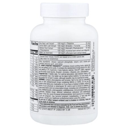 Source Naturals St. Johns Positive Thoughts™ 45 Comprimidos - Imagem 3