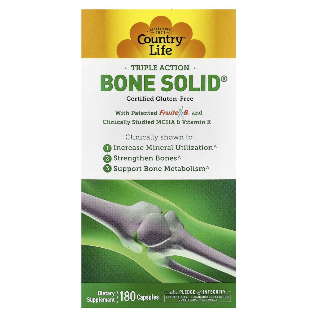 Country Life Triple Action Bone Solid® 180 Cápsulas