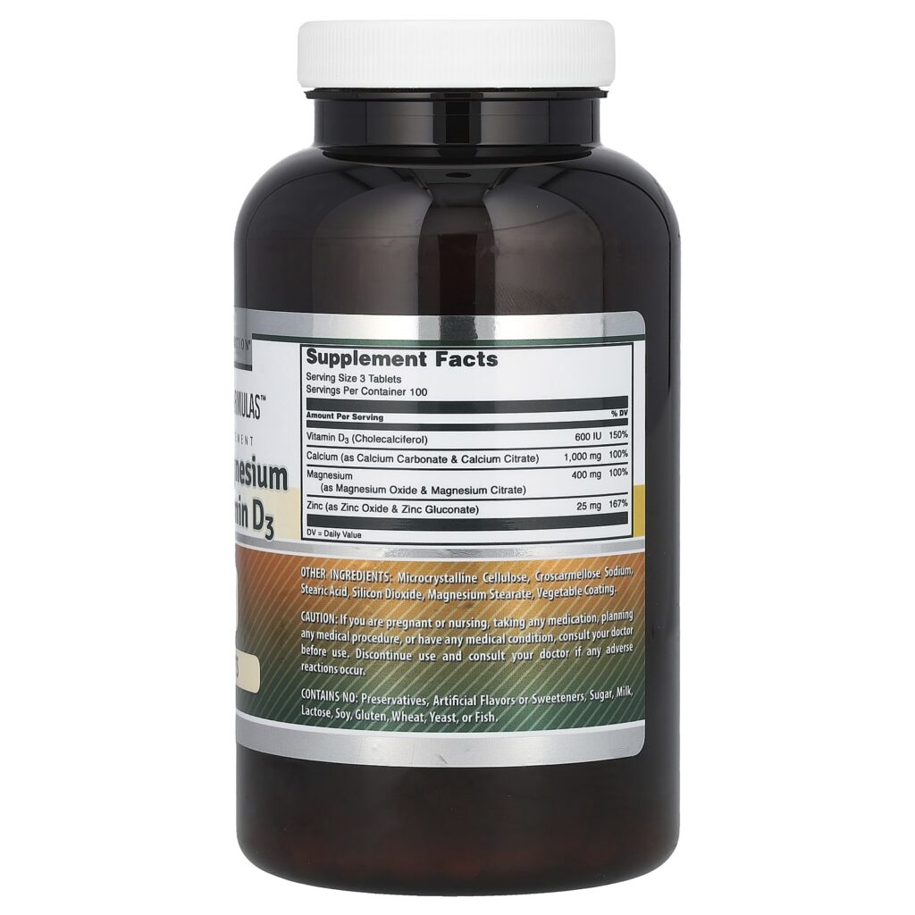 Amazing Nutrition Amazing Formulas Cálcio Magnésio Zinco e Vitamina D3 300 Comprimidos - Imagem 2