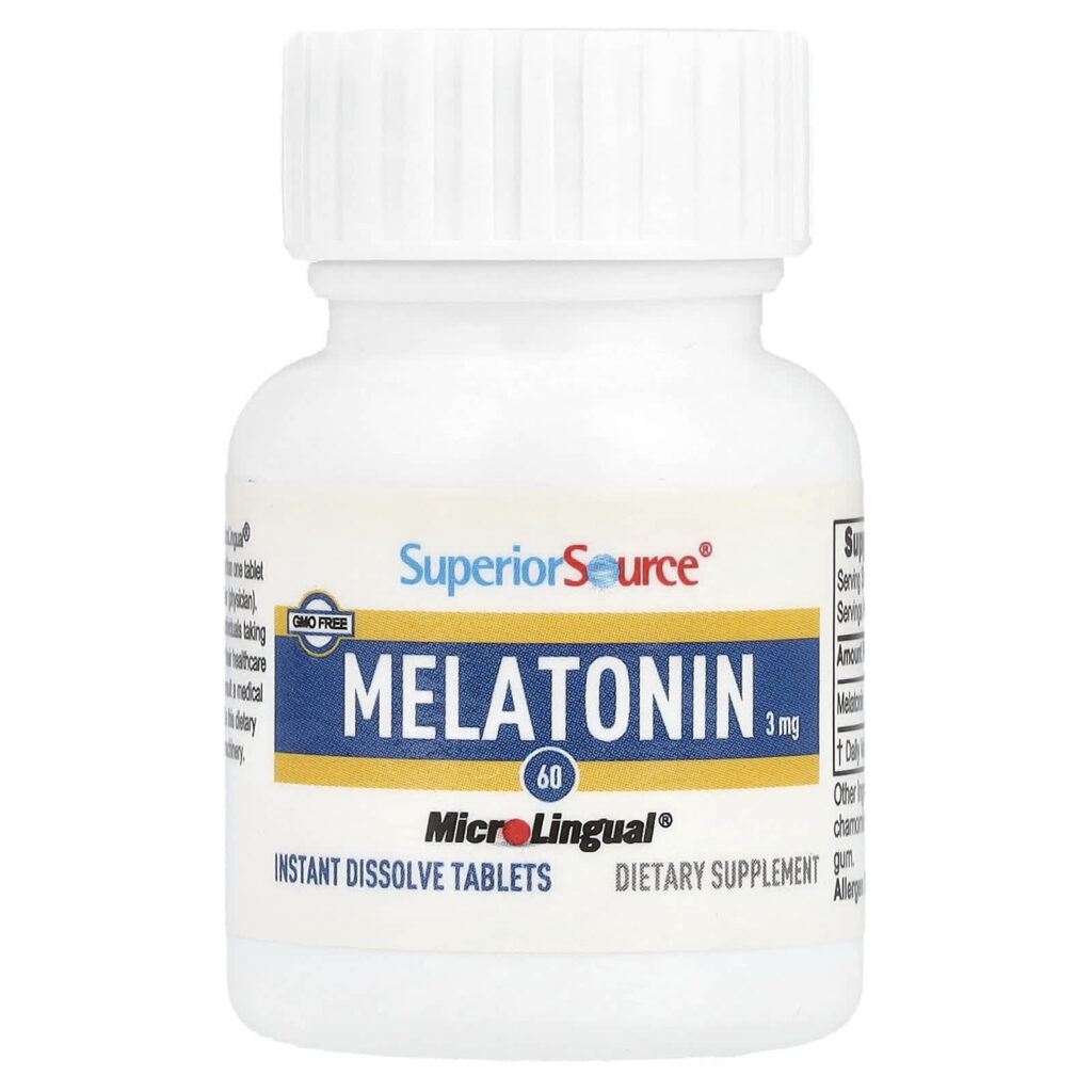 Superior Source Melatonina 3 mg 60 Comprimidos MicroLingual® de Dissolução Instantânea - Imagem 3