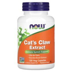 NOW Foods Extrato de Unha-de-gato 120 Cápsulas Vegetais (334 mg por Cápsula)