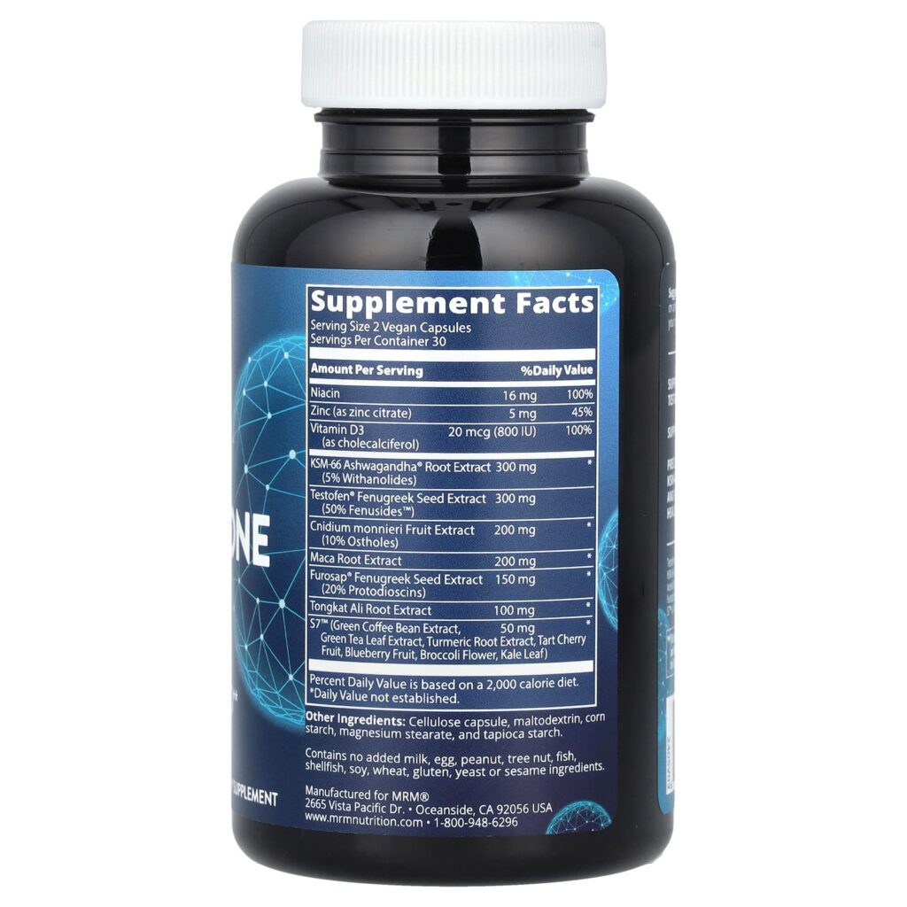 MRM Nutrition Testosterona de Novo Energia e Libido 60 Cápsulas Veganas - Imagem 2