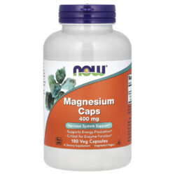 NOW Foods Cápsulas de Magnésio 400 mg 180 Cápsulas Vegetais