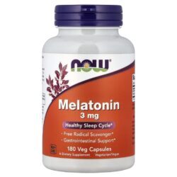 NOW Foods Melatonina 3 mg 180 Cápsulas Vegetais