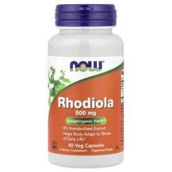 NOW Foods Rhodiola 500 mg 60 Cápsulas Vegetais