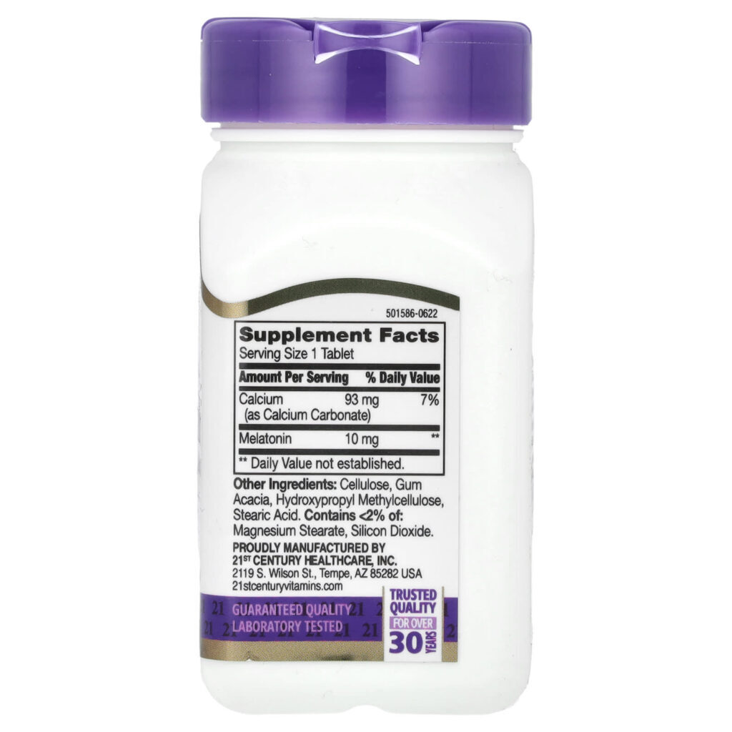 21st Century Melatonina Liberação Prolongada 10 mg 120 Comprimidos - Imagem 2