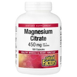 Natural Factors Citrato de Magnésio 180 Cápsulas (150 mg por cápsula)