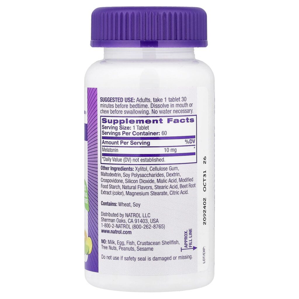 Natrol Melatonina Dissolução Rápida Cítrico 10 mg 60 Comprimidos - Imagem 2