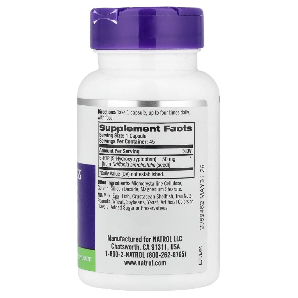 Natrol 5-HTP Humor e Estresse 50 mg 45 Cápsulas - Imagem 2