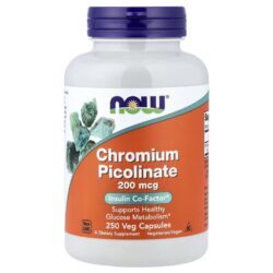 NOW Foods Picolinato de Cromo 200 mcg 250 Cápsulas Vegetais