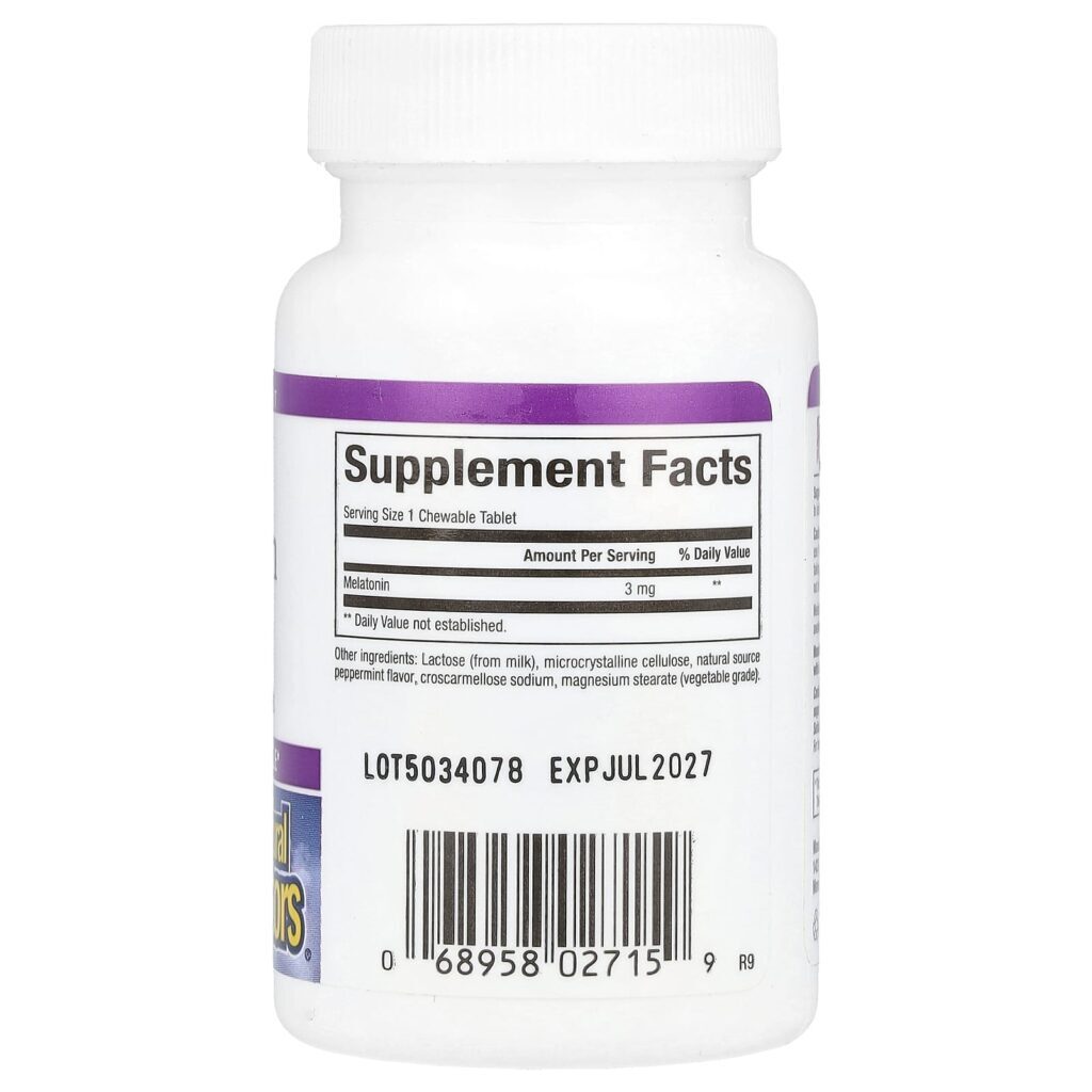 Natural Factors Stress-Relax Melatonina 3 mg 90 tabletes mastigáveis - Imagem 2