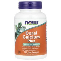 NOW Foods Cálcio de Coral Plus 100 cápsulas vegetarianas