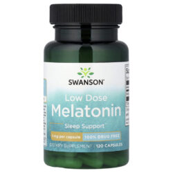 Swanson Baixa Dose de Melatonina 1 mg 120 Cápsulas