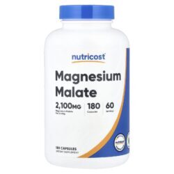 Nutricost Malato de Magnésio 180 Cápsulas (700 mg por Cápsula)