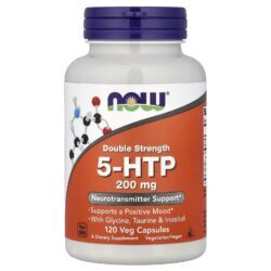 NOW Foods 5-HTP com Glicina Taurina e Inositol 120 Cápsulas Vegetais