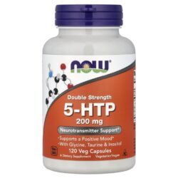 NOW Foods 5-HTP com Glicina Taurina e Inositol 120 Cápsulas Vegetais