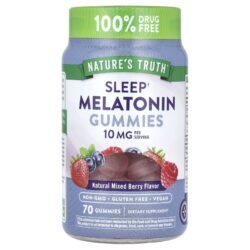 Natures Truth Gomas de Melatonina para o Sono Frutos Silvestres Mistos Naturais 70 Gomas (5 mg por Goma)