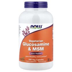 NOW Foods Glucosamina Vegetariana e MSM 240 Cápsulas Vegetais