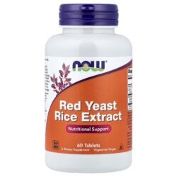 NOW Foods Extrato de Levedura de Arroz Vermelho 60 Comprimidos