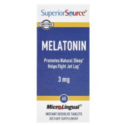Superior Source Melatonina 3 mg 60 Comprimidos MicroLingual® de Dissolução Instantânea